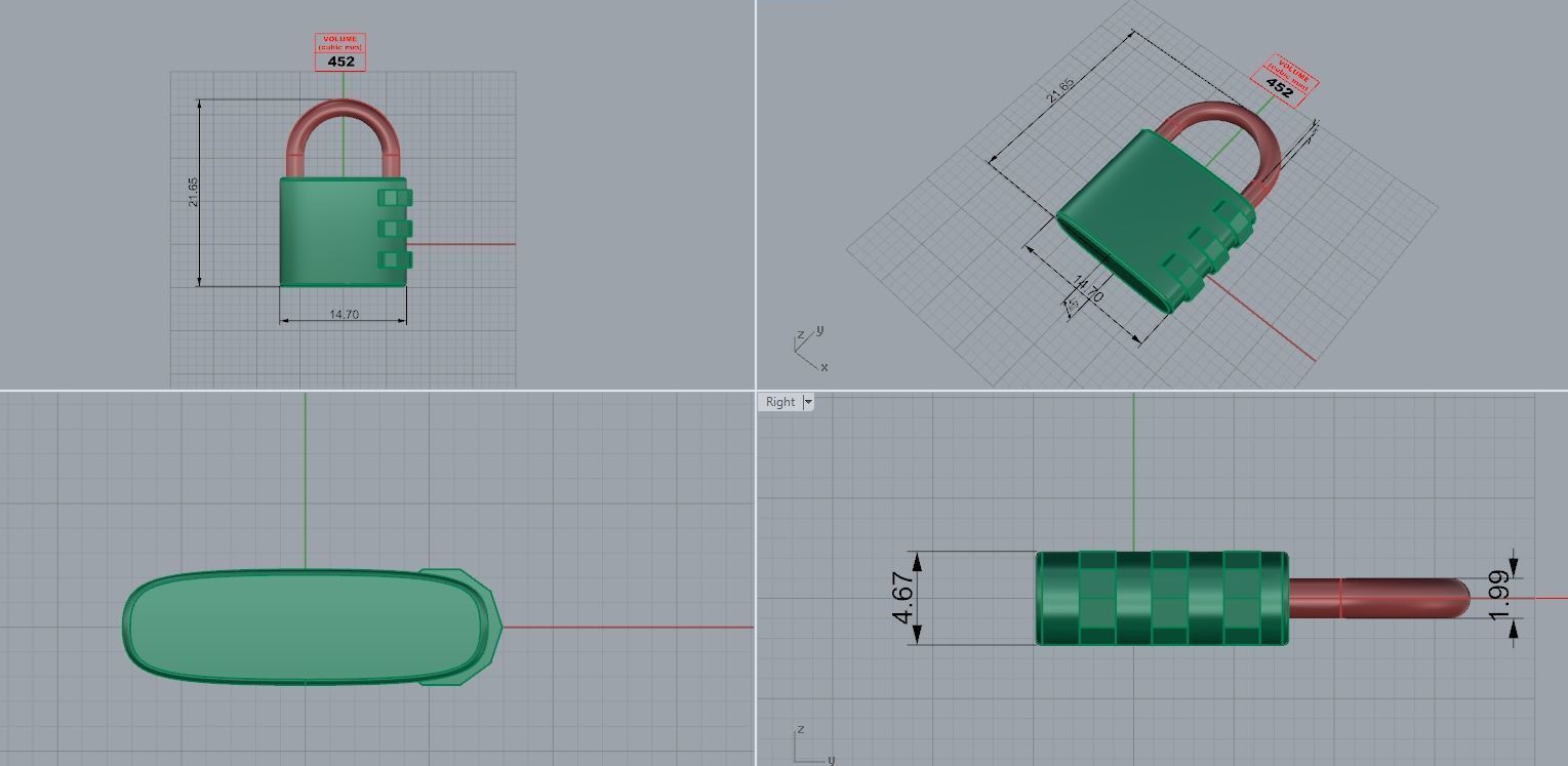 Padlock Pendant Necklace 3D print model_4