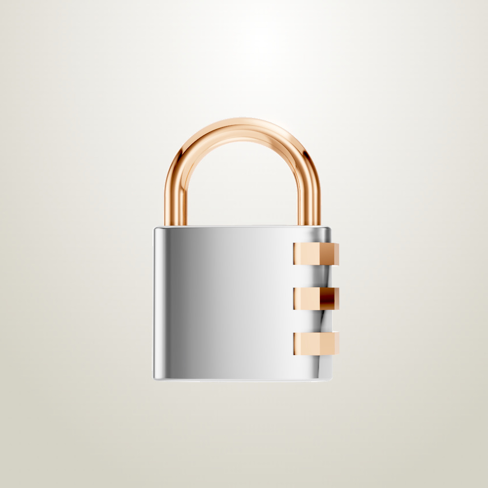 Padlock Pendant Necklace 3D print model_2