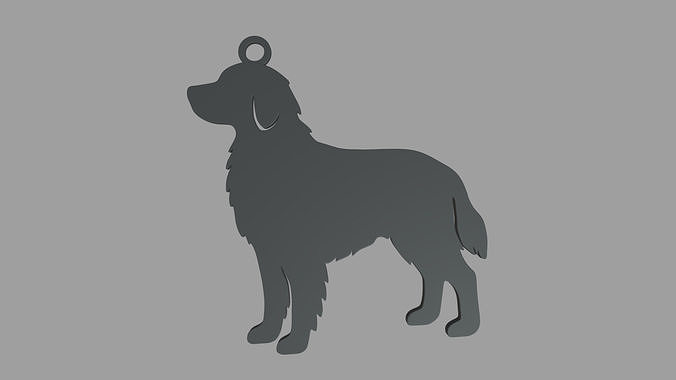 Golden Retriever Key Ring Chain 01 3D print model