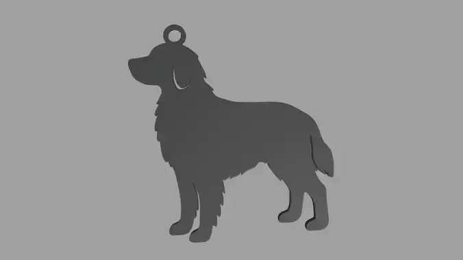 Golden Retriever Key Ring Chain 01 3D print model