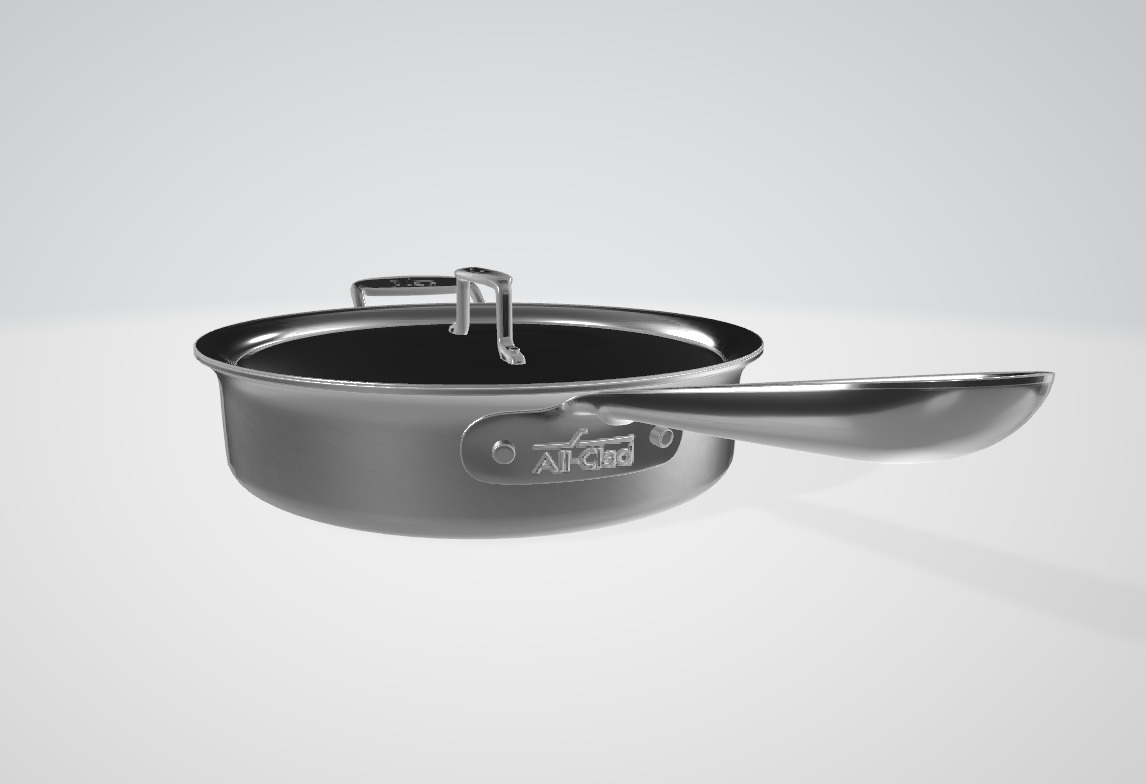 Stainless Steel 6 Quart Essential Pan 3D model_3