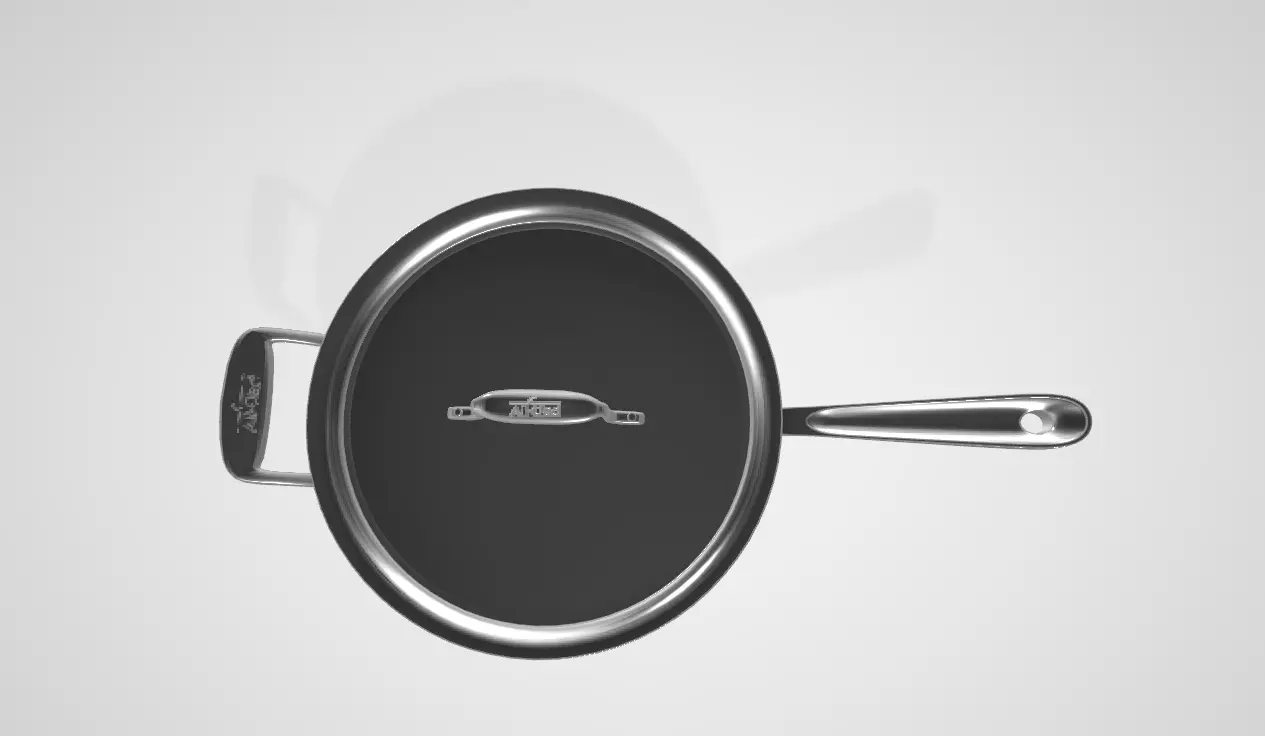 Stainless Steel 6 Quart Essential Pan 3D model_0