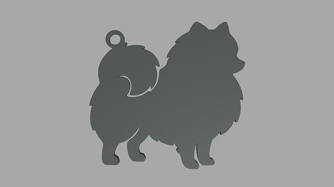 Pomeranian Key Ring Chain 01 3D print model