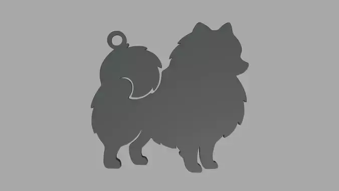 Pomeranian Key Ring Chain 01 3D print model