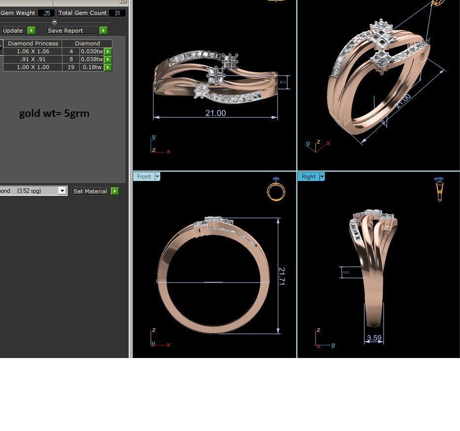 Women Ring  Render 3dm STL OBJ FBX MTLDetails 3D print model_10