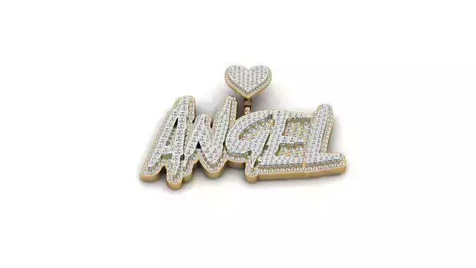 Custom Diamond Name Pendant ANGEL