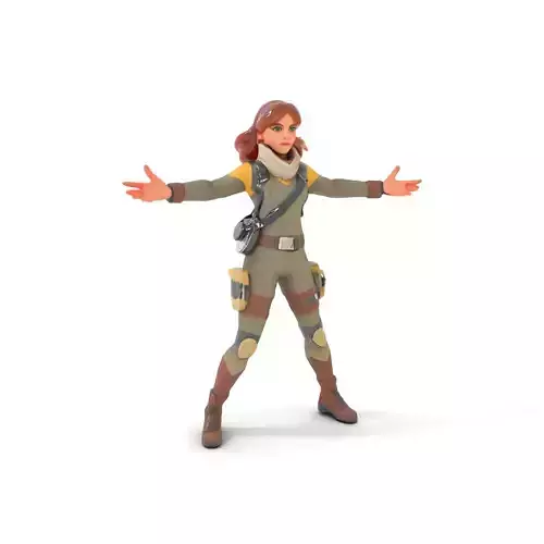 Explorer Adventurer Rigged and Animated Character Model