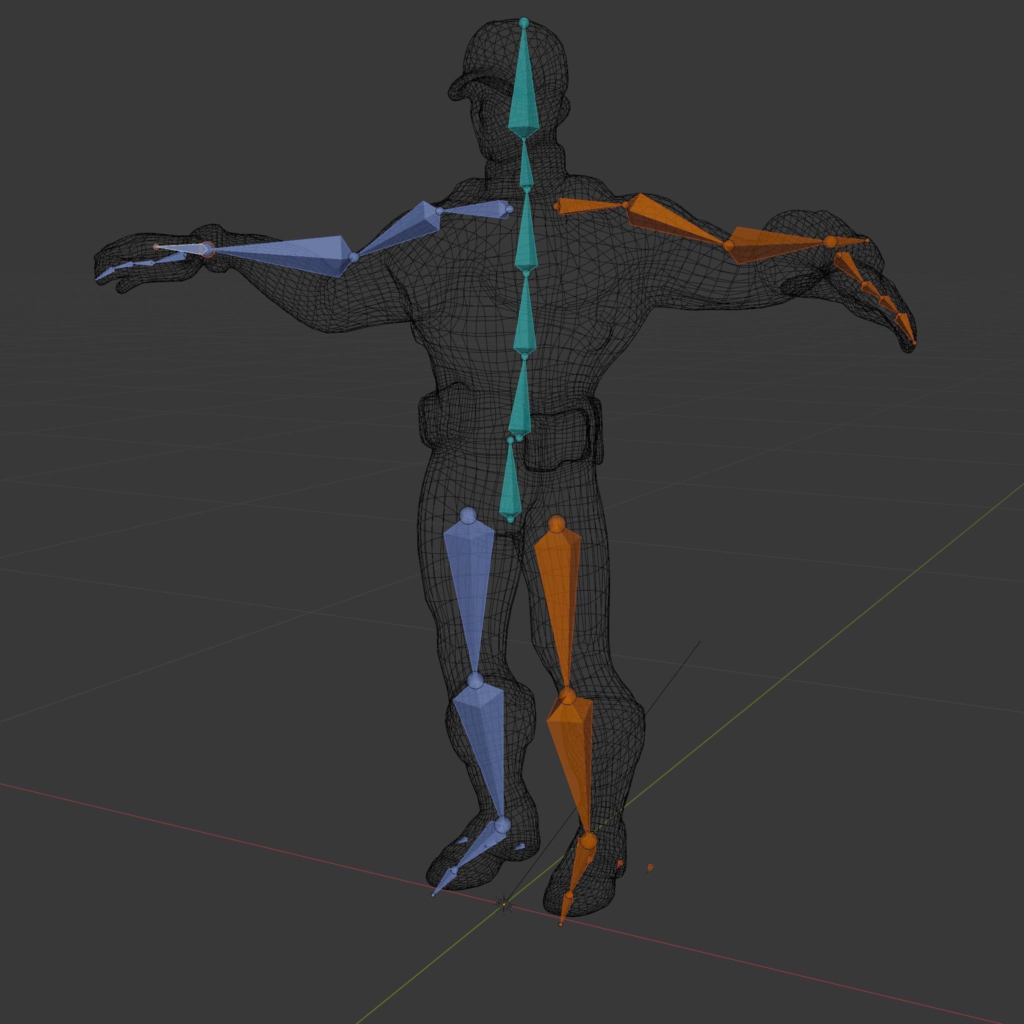 Super Soldier Hero Character Rigged and Animated Low-poly 3D model_7