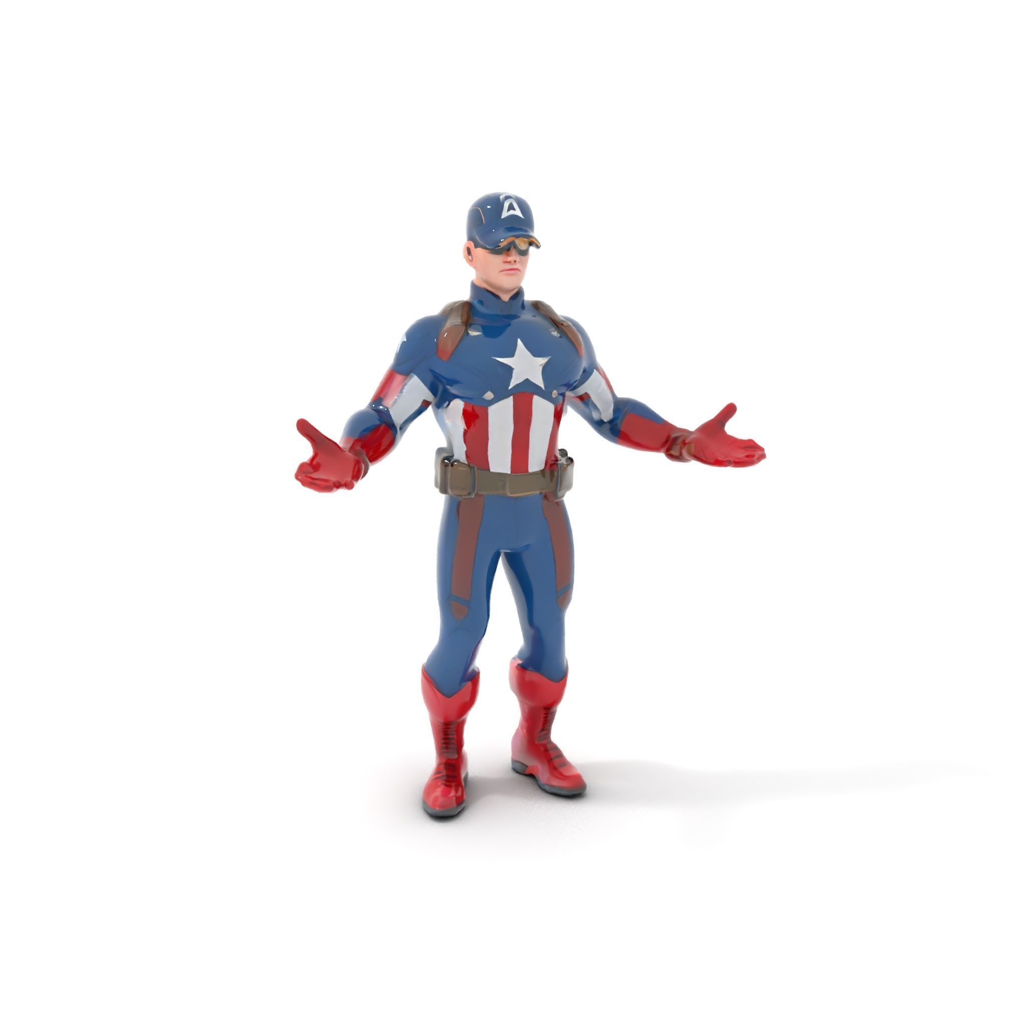 Super Soldier Hero Character Rigged and Animated Low-poly 3D model_10