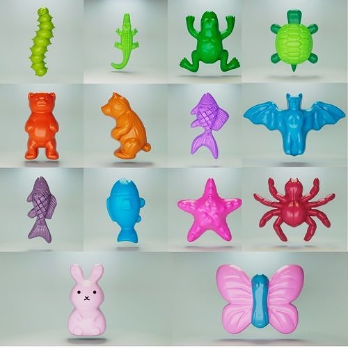 Pastel animals 3D Model Collection