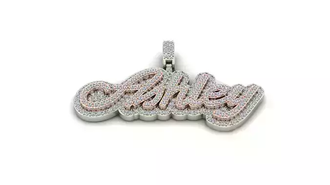 Custom Diamond Name Pendant ASHLEY