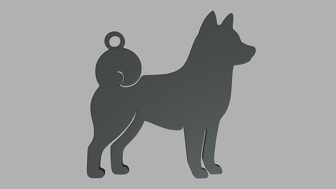 Shiba Inu Key Ring Chain 01 3D print model