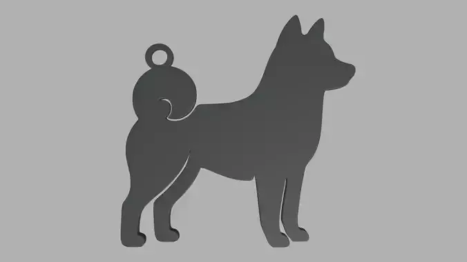 Shiba Inu Key Ring Chain 01 3D print model