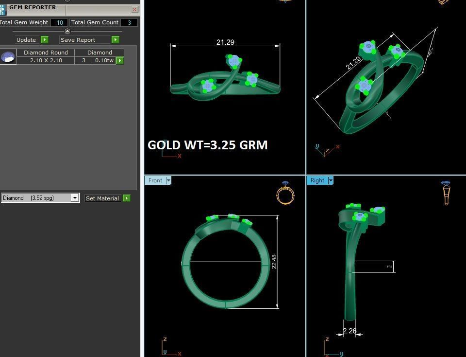 Women Ring Render 3dm STL OBJ FBX MTLDetails 3D print model_7