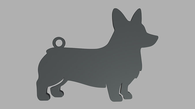 Welsh Corgi Key Ring Chain 01 3D print model