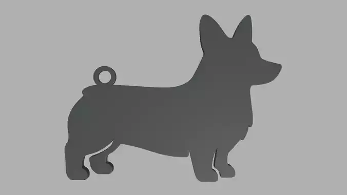 Welsh Corgi Key Ring Chain 01 3D print model