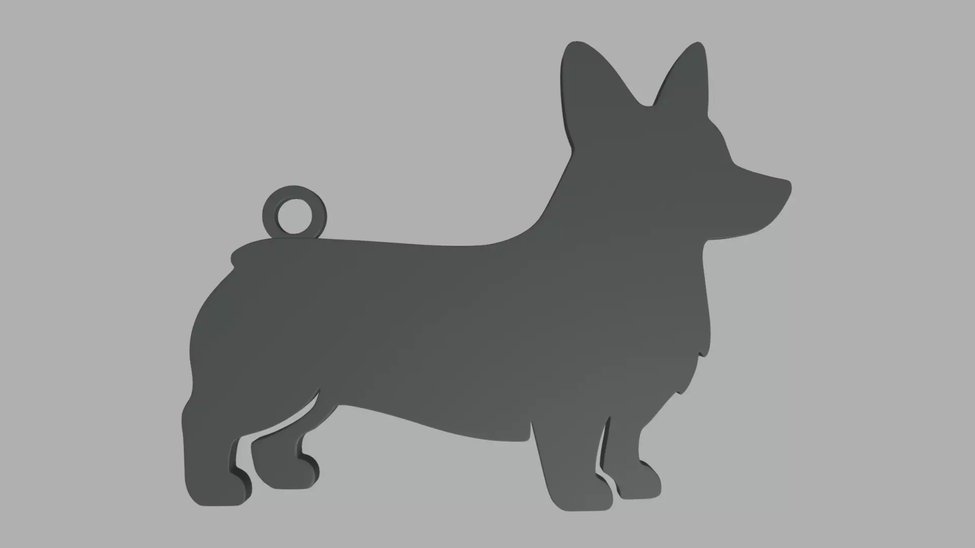 Welsh Corgi Key Ring Chain 01 3D print model