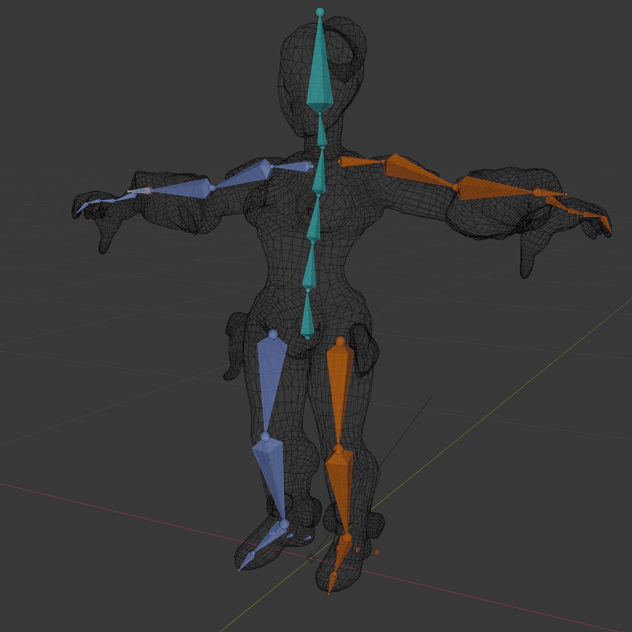 Cyberpunk Warrior Female Character Rigged and Animated Low-poly 3D model_7