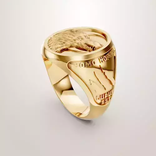 Wolf Signet ring HOMO HOMINI 