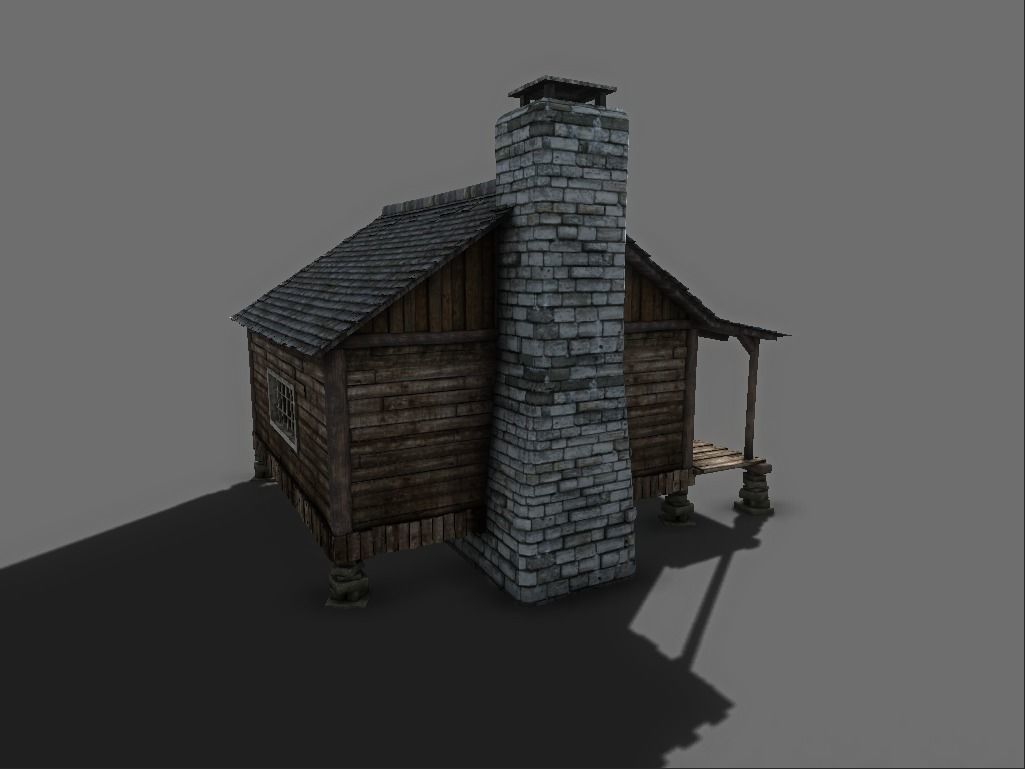 The Wood Cabin Low-poly 3D model_2