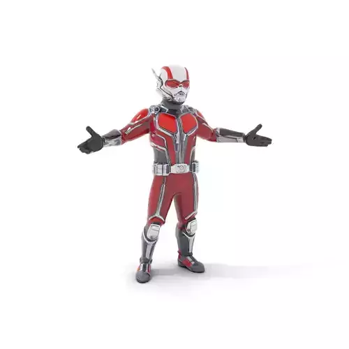 RedArmored Superhero Rigged and Animated Character Model Low-poly 3D model