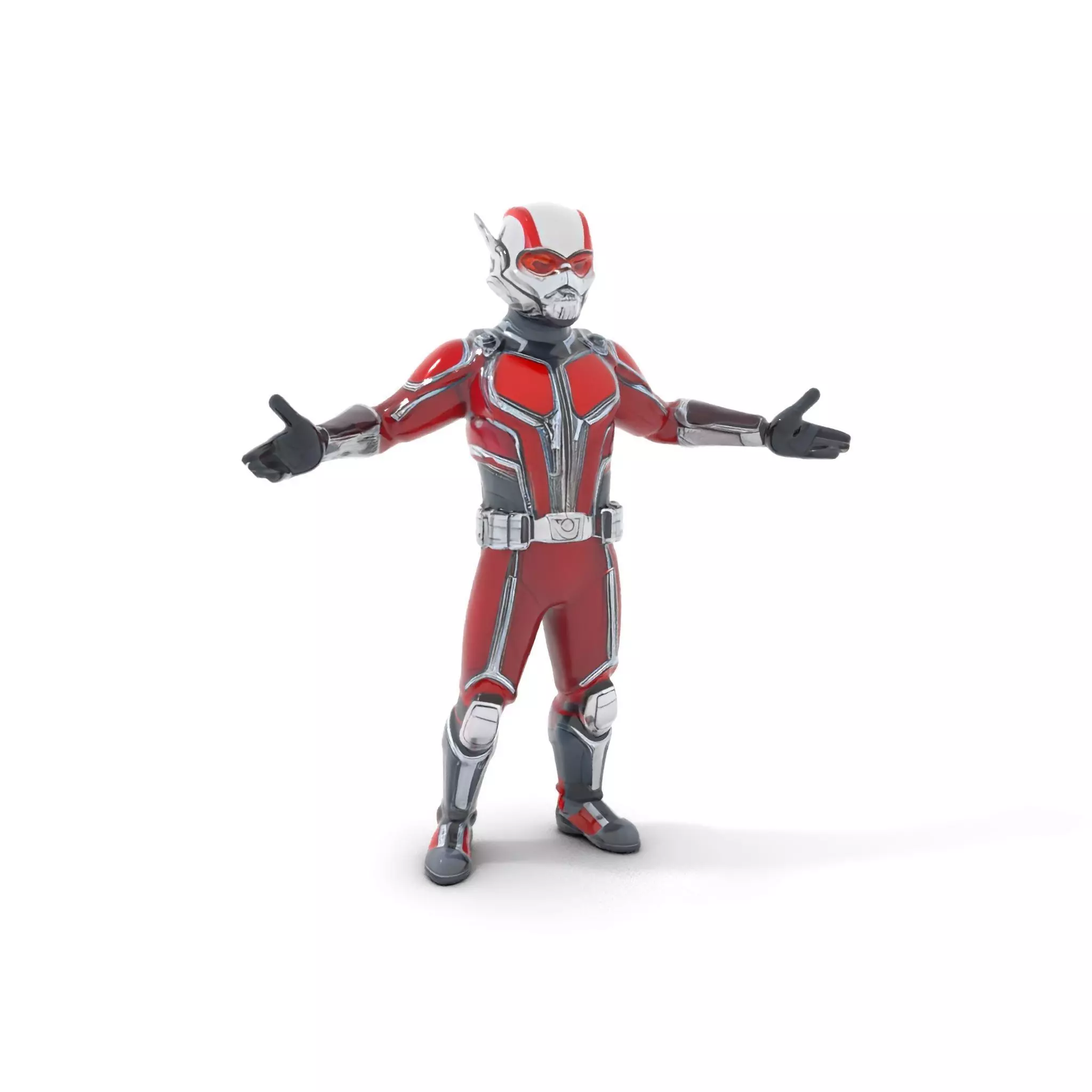 RedArmored Superhero Rigged and Animated Character Model Low-poly 3D model_0