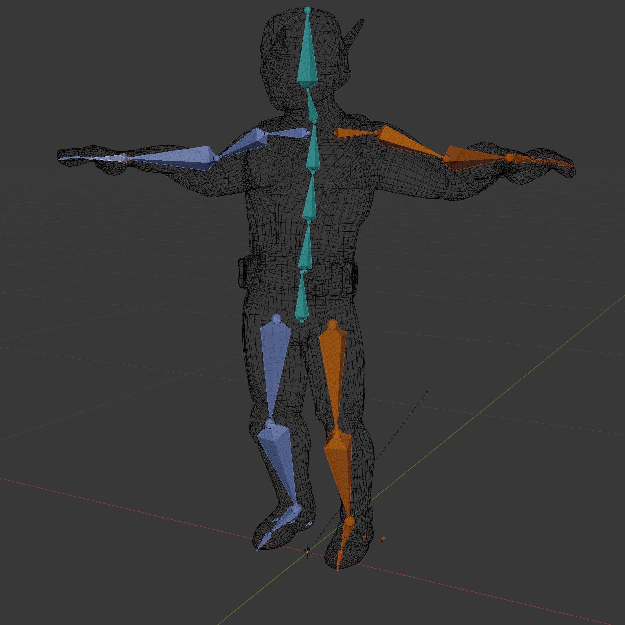 RedArmored Superhero Rigged and Animated Character Model Low-poly 3D model_7