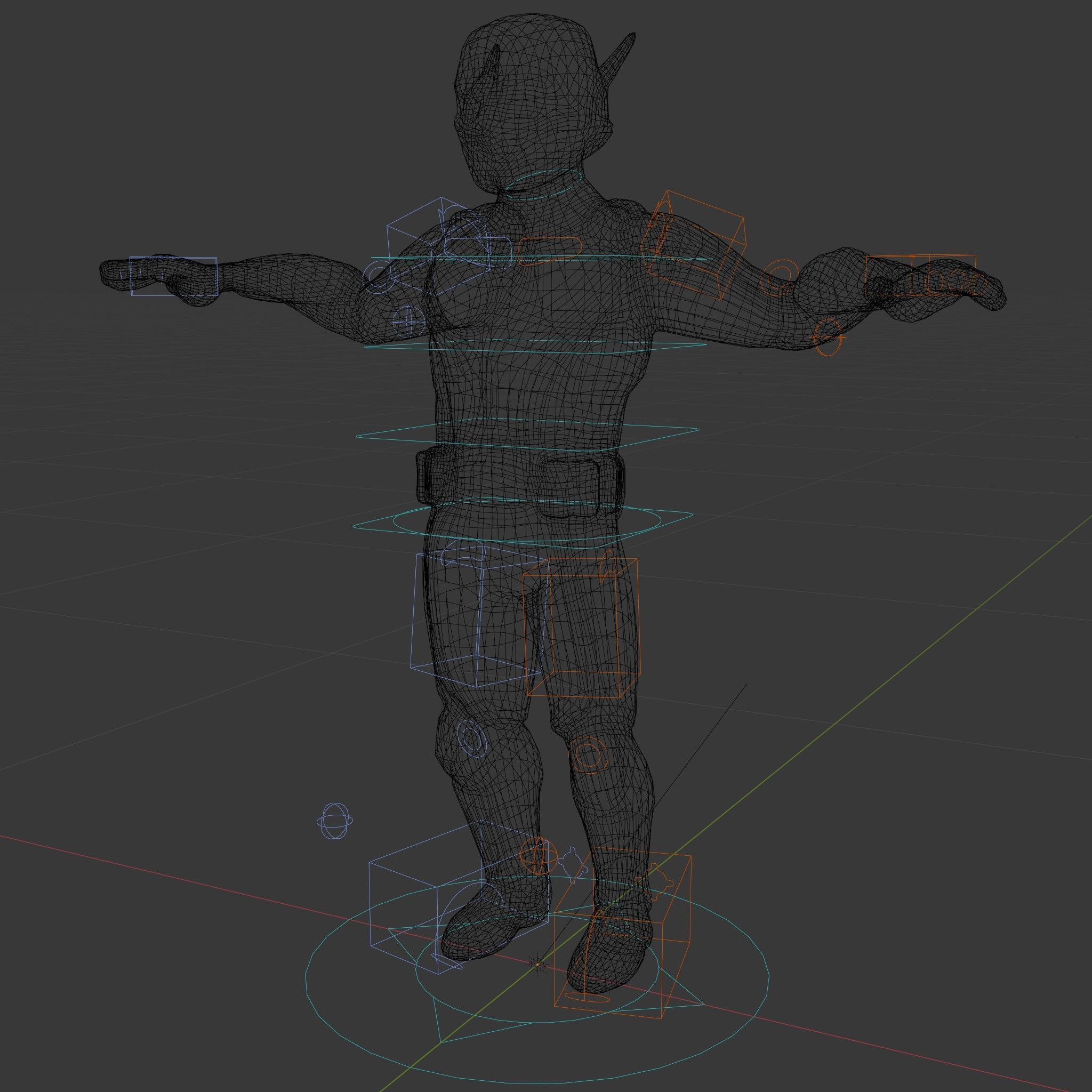 RedArmored Superhero Rigged and Animated Character Model Low-poly 3D model_6