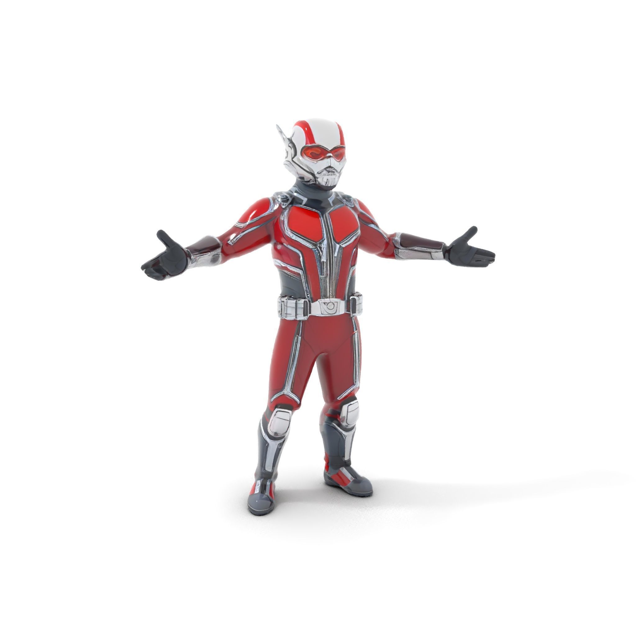 RedArmored Superhero Rigged and Animated Character Model Low-poly 3D model_28