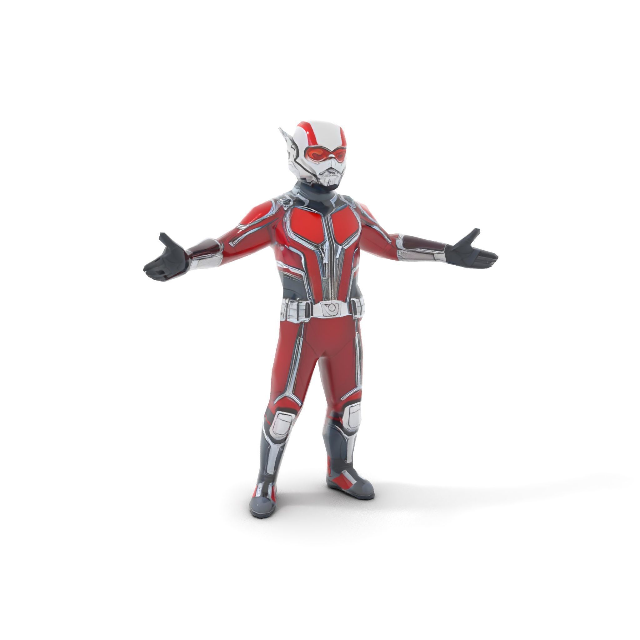 RedArmored Superhero Rigged and Animated Character Model Low-poly 3D model_9