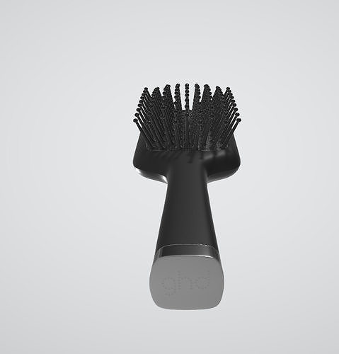 Detangling comb for scalp massage 3D model