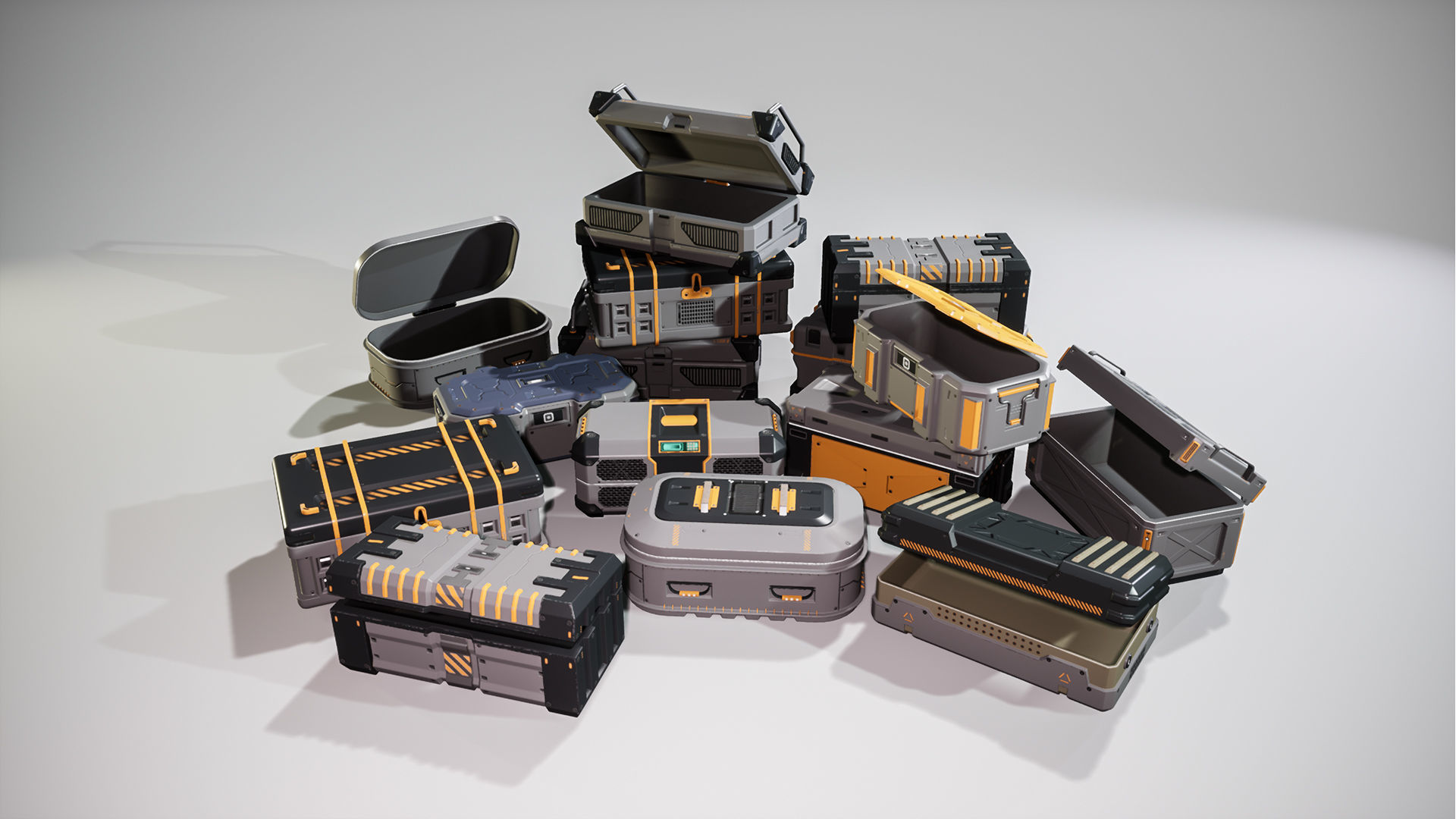 Ammo Boxes Props Low-poly 3D model_6