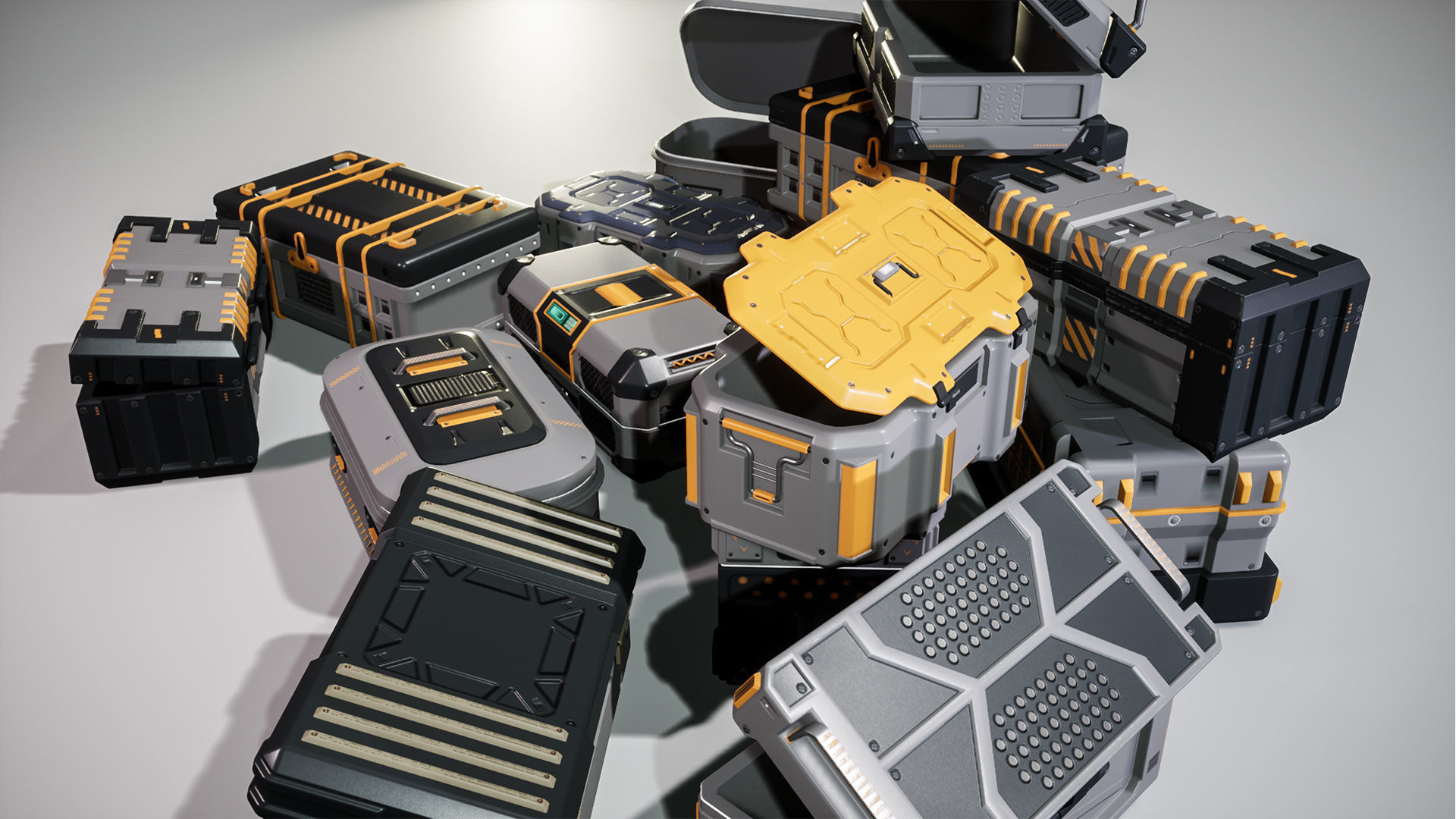 Ammo Boxes Props Low-poly 3D model_7