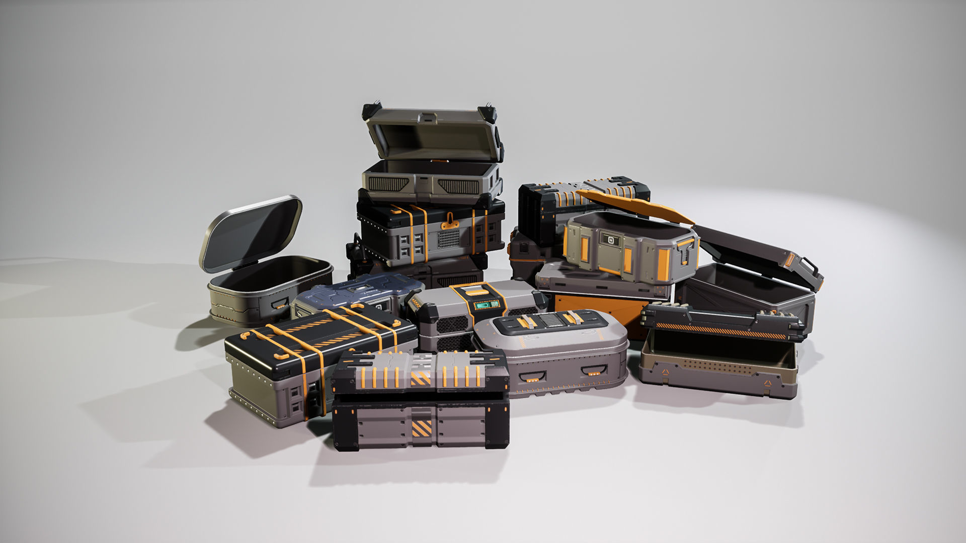 Ammo Boxes Props Low-poly 3D model_3