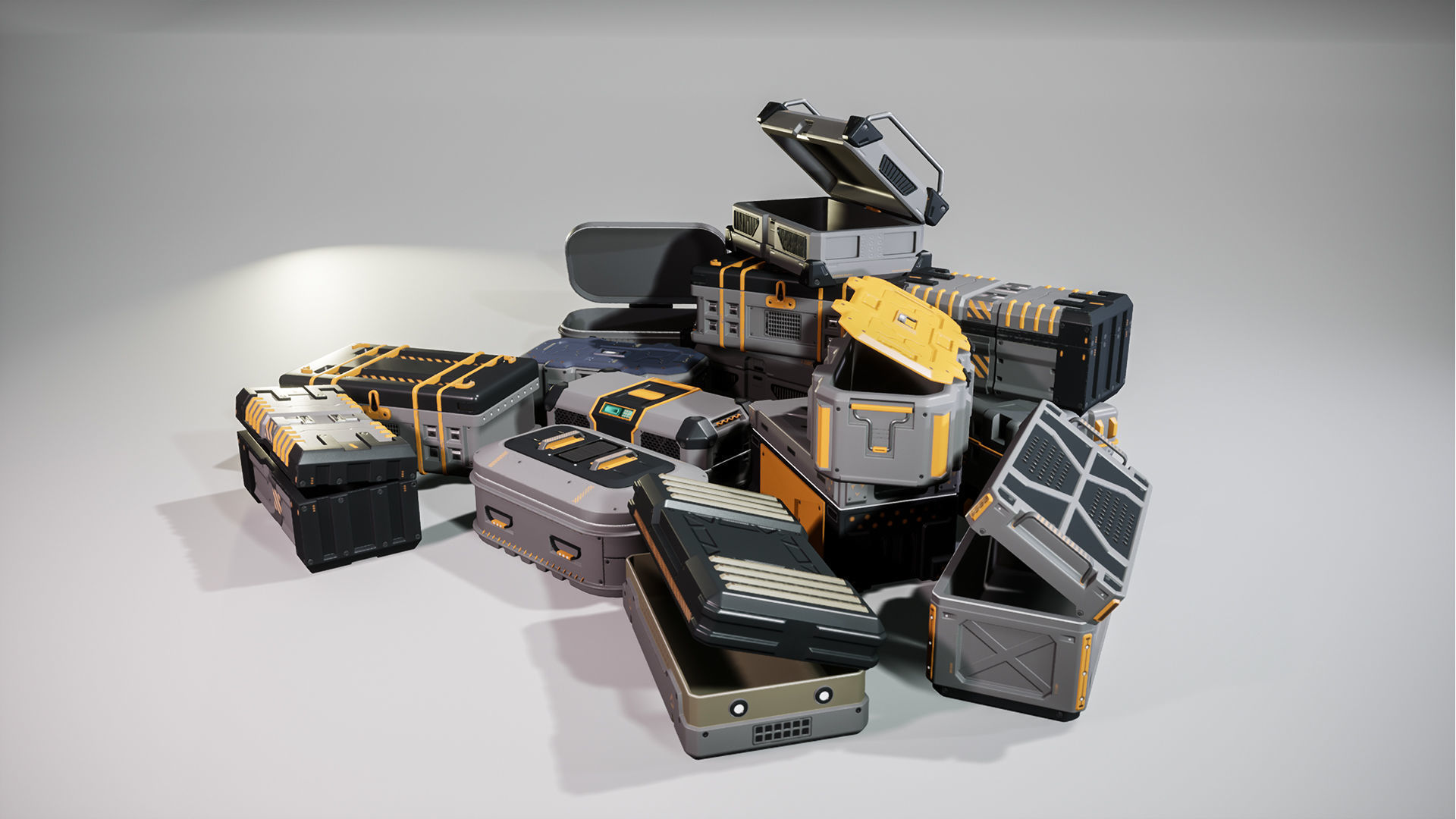 Ammo Boxes Props Low-poly 3D model_4