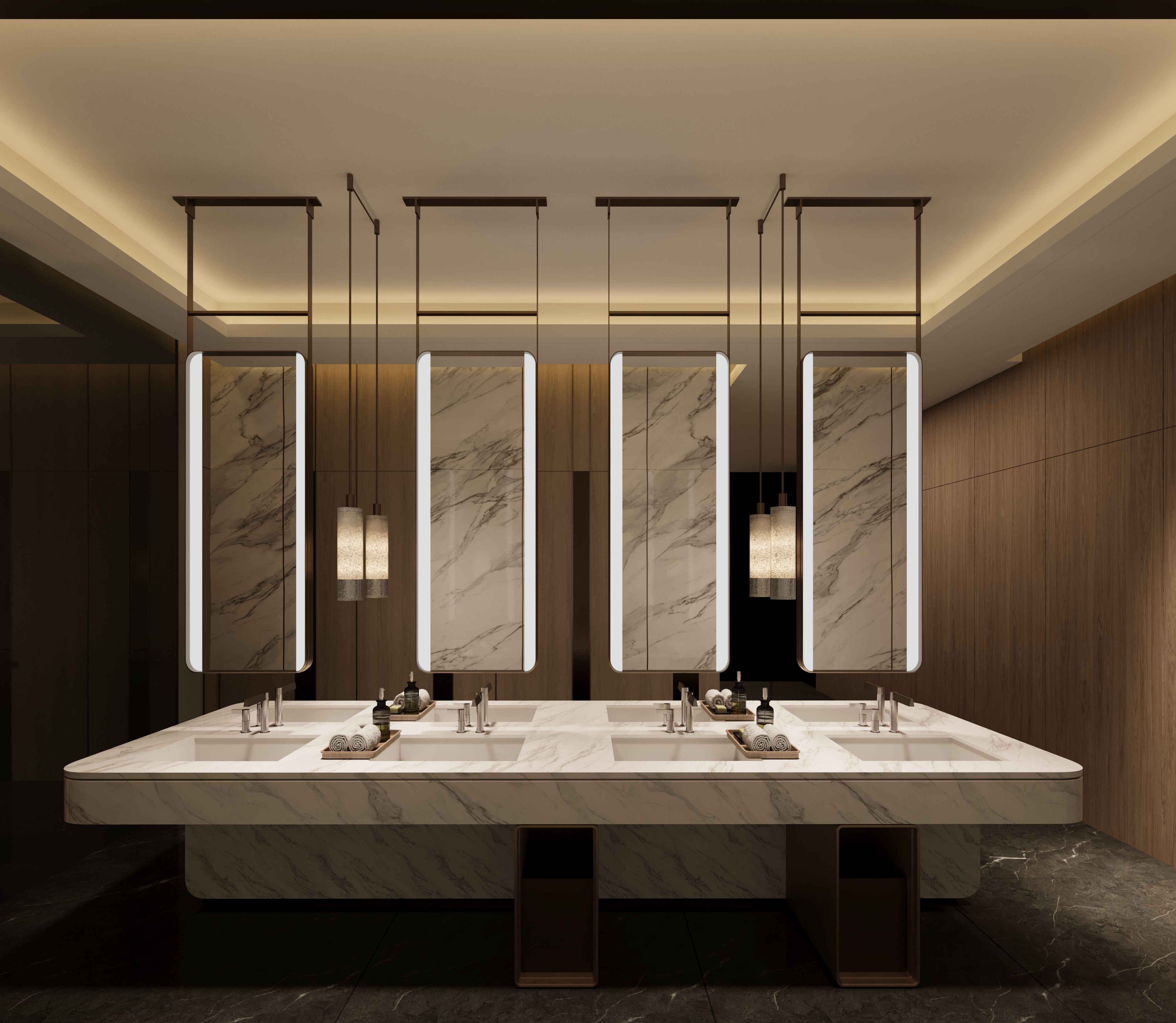 Office public restroom 3D model_1