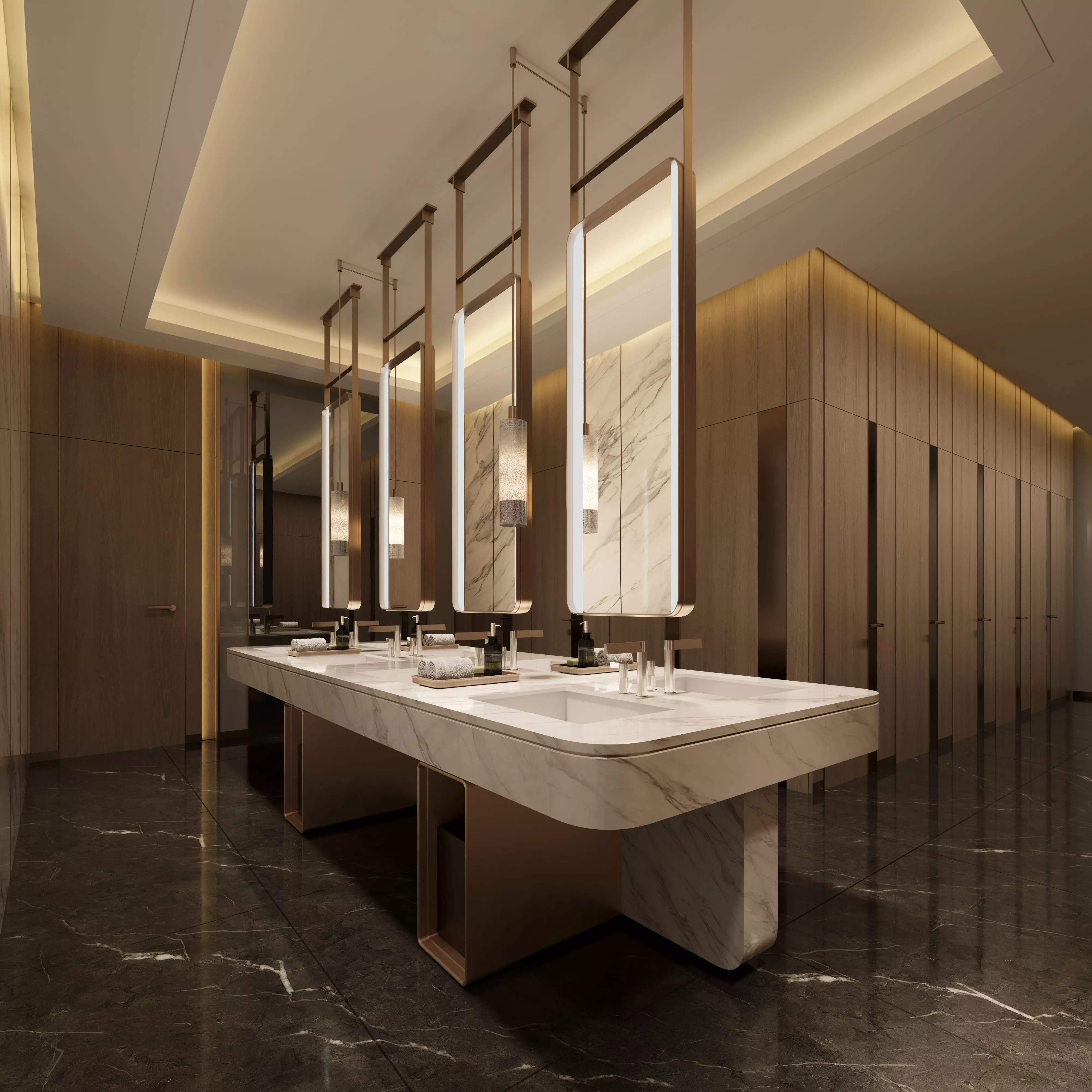 Office public restroom 3D model_0