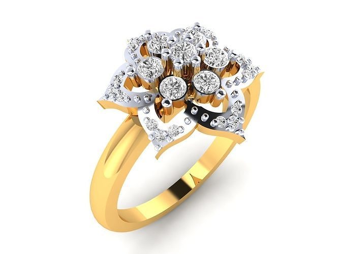  Women Ring Render 3dm STL MTL OBJ FBX Details 3D print model
