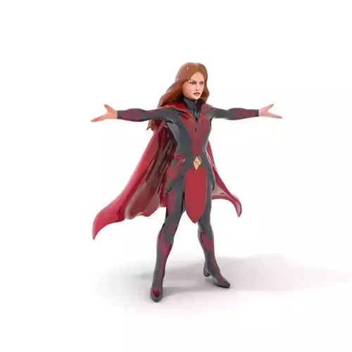 Scarlet Heroine Rigged and Animated D Character Model Low-poly 3D model