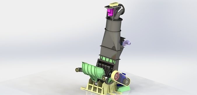 Hammer crusher separator rotary feeder for mining 3D model