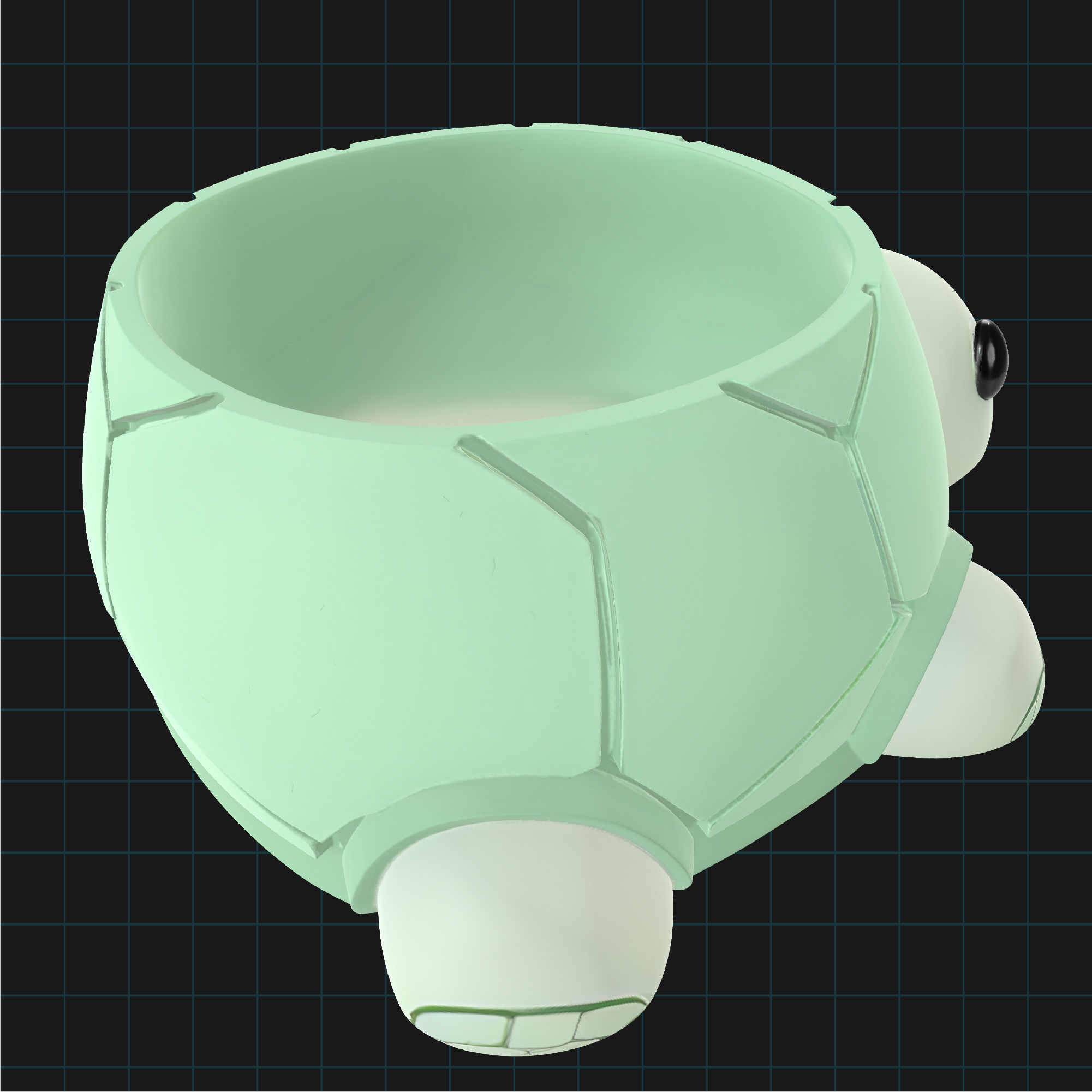 Turtle Planter Pot Cute Animal Container 3D print model_3