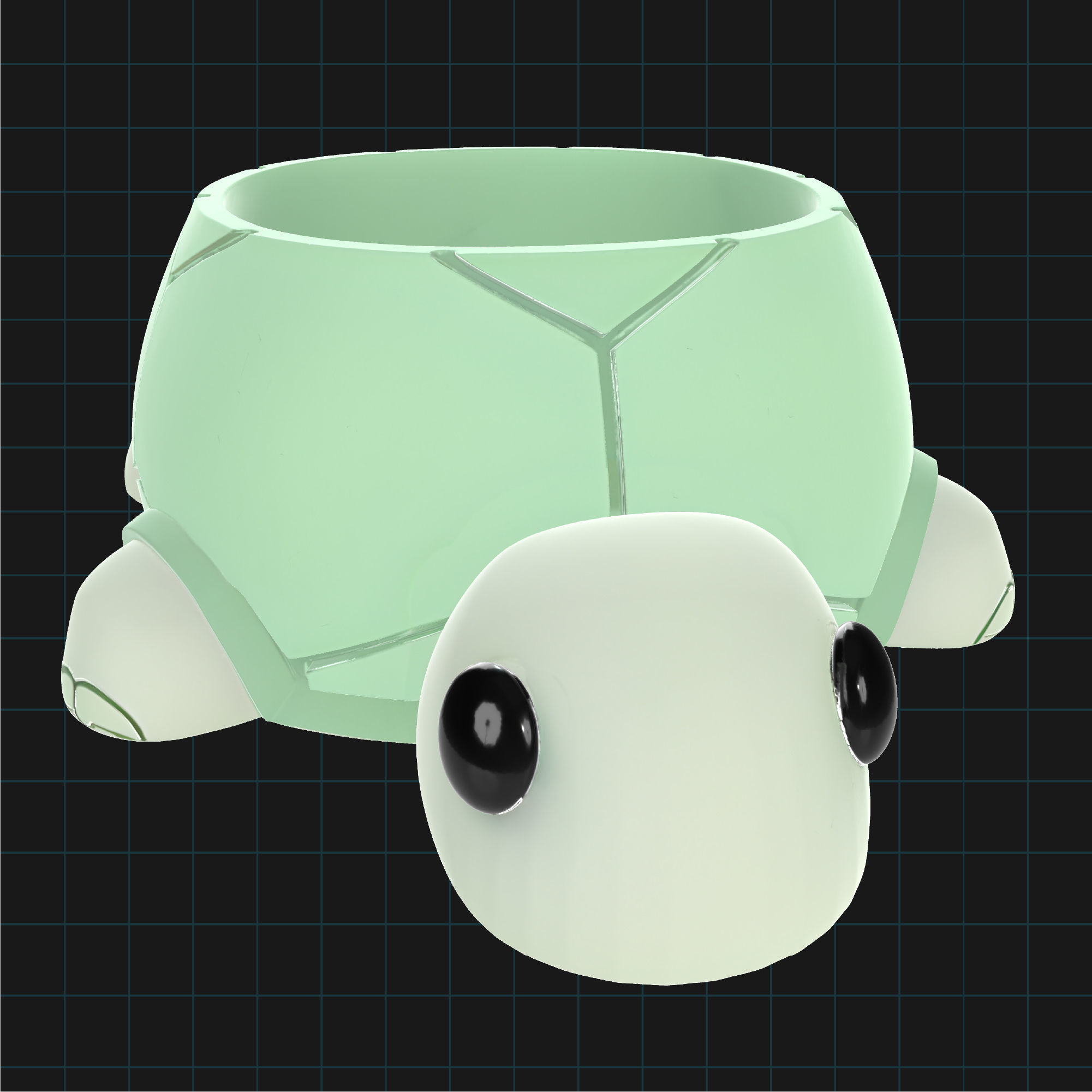 Turtle Planter Pot Cute Animal Container 3D print model_2