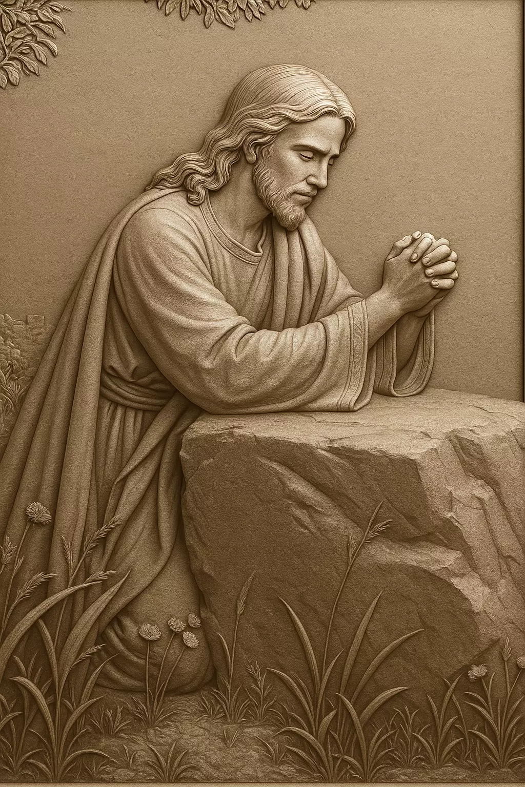 Jesus Praying at Gethsemane 3D print model