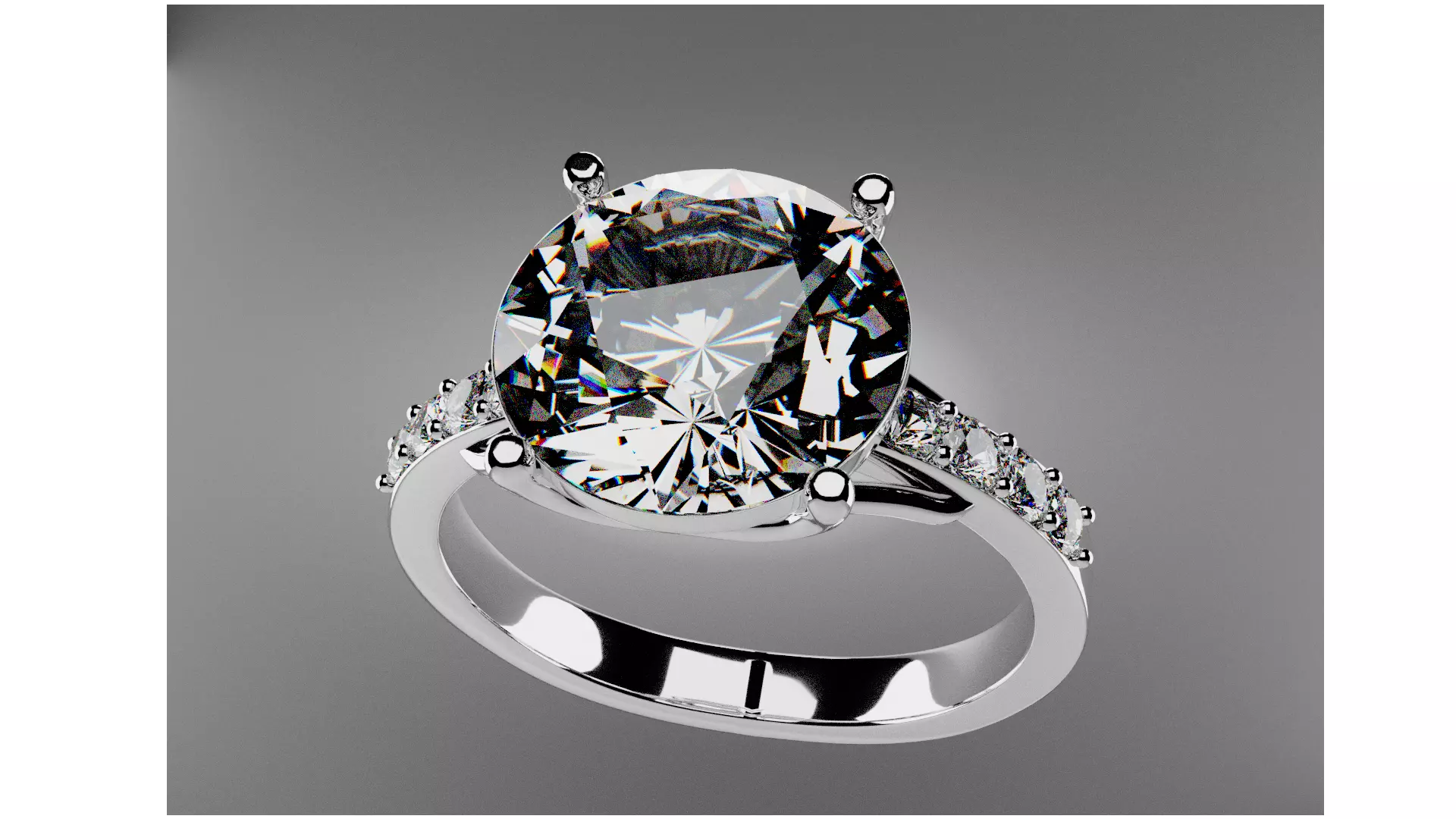 luxury diamond ring Low-poly 3D model