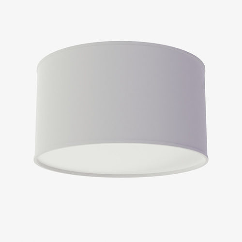 Hume Linen Drum Flush Mount Light 3D model