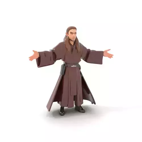 Elf Warrior Rigged and Animated Character Model Low-poly 3D model
