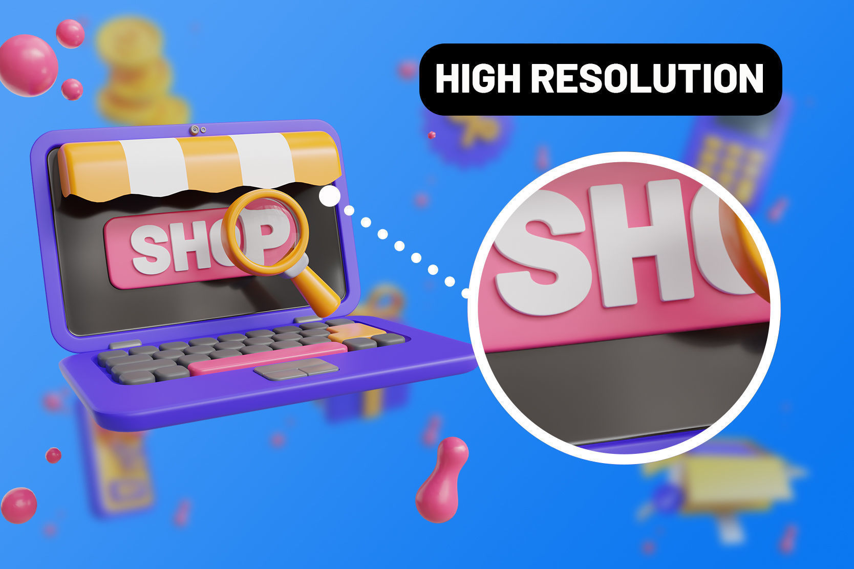 E- Commerce 3D Illustration 3D model_2