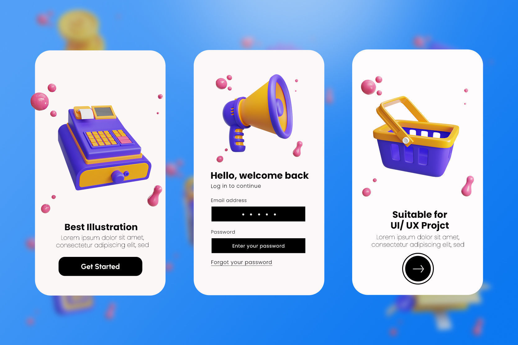 E- Commerce 3D Illustration 3D model_4