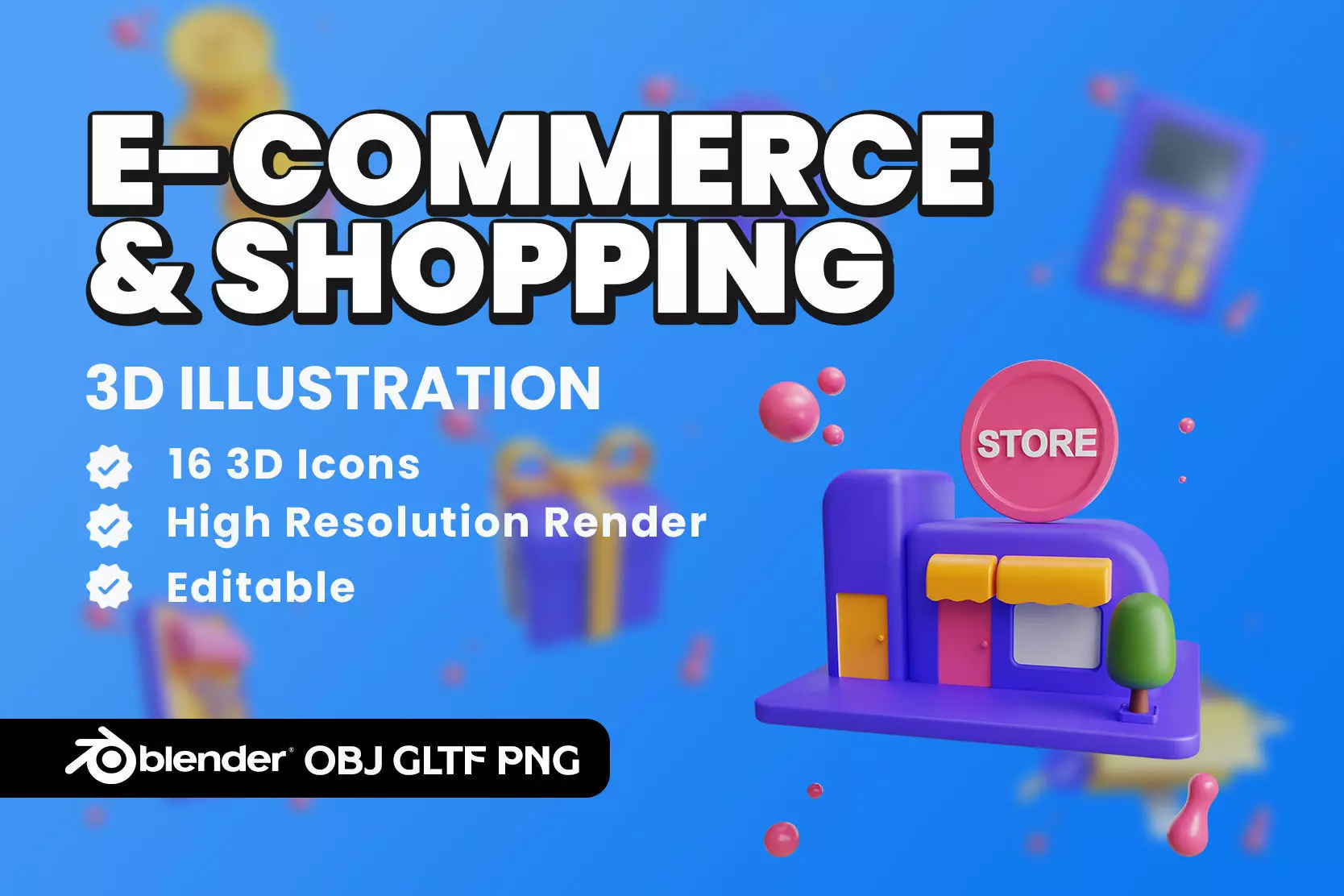 E- Commerce 3D Illustration 3D model_0