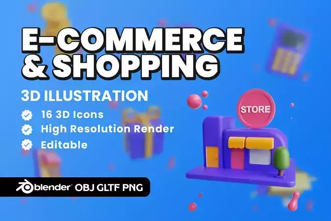 E- Commerce 3D Illustration
